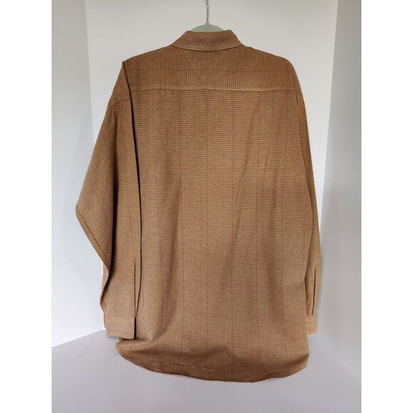 Vtg. Men Tommy Hilfiger Button Down Shirt Large Long Sleeve Plaid Brown Red - Picture 4 of 9